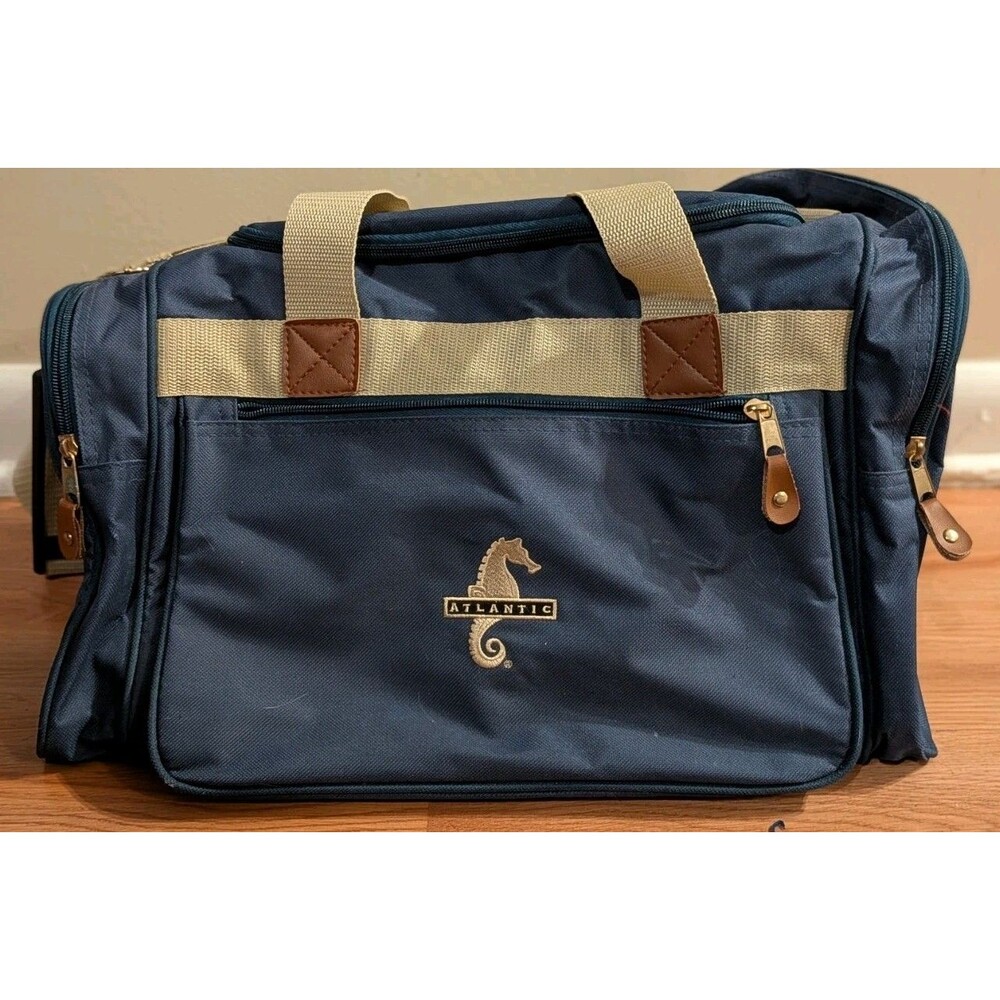 Atlantic Carry-on Travel Overnight Duffle Bag Luggage Tote Navy w/Shldr Strap